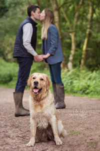 Relaxed dog walk engagement session Staffordshire wedding photography save the date photographs outdoor session