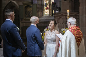 Church wedding Staffordshire bride and groom