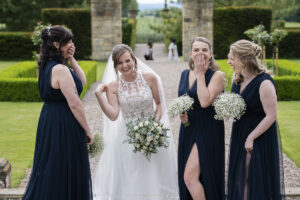 wedding party Hoar Cross Hall bridesmaids