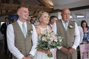 Relaxed Wedding Ceremony at Blithfield Lakeside Barns in Staffordshire.